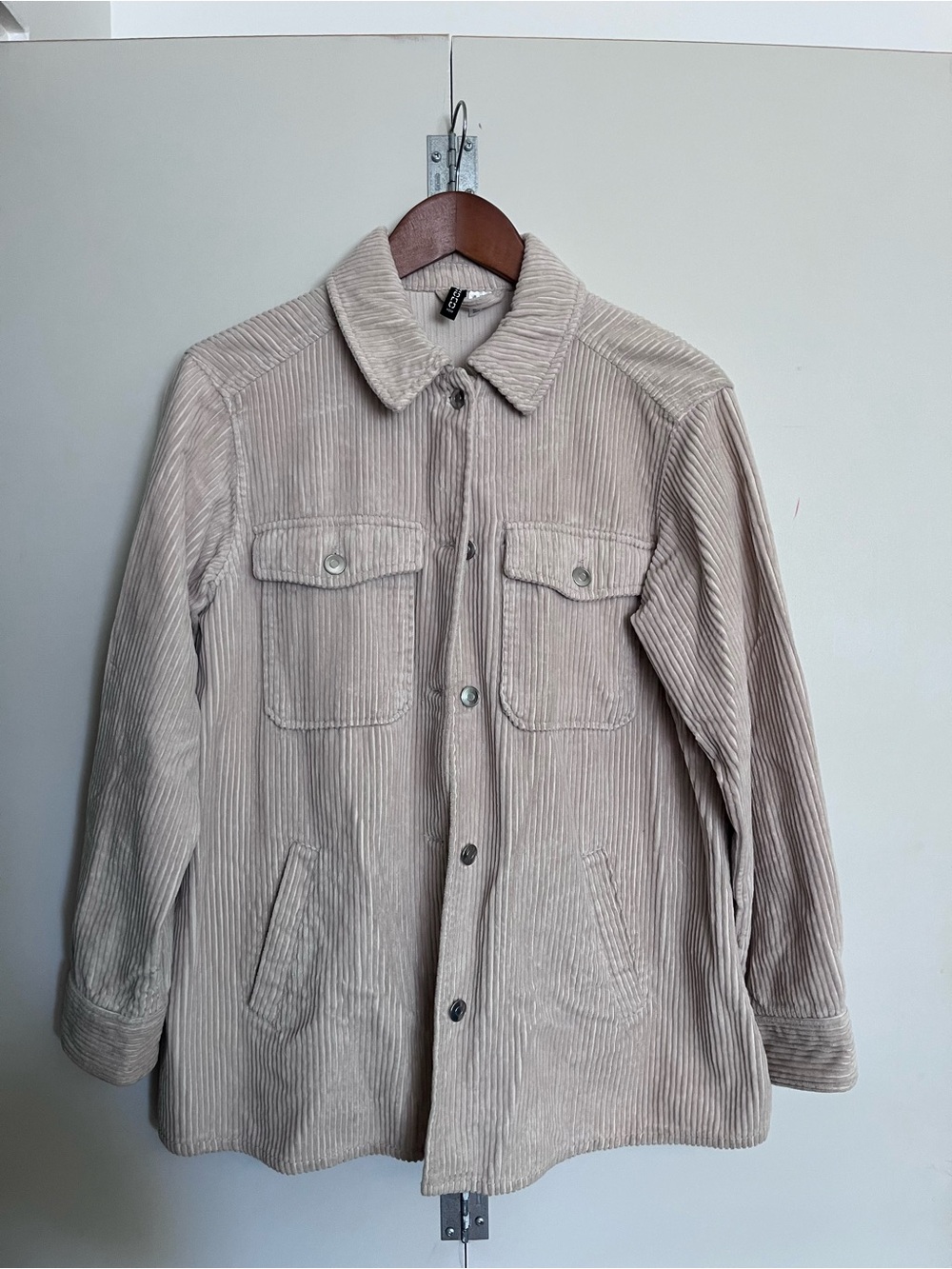 Divided Light Beige Corduroy Shirt Jacket